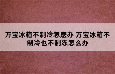 万宝冰箱不制冷怎麽办 万宝冰箱不制冷也不制冻怎么办